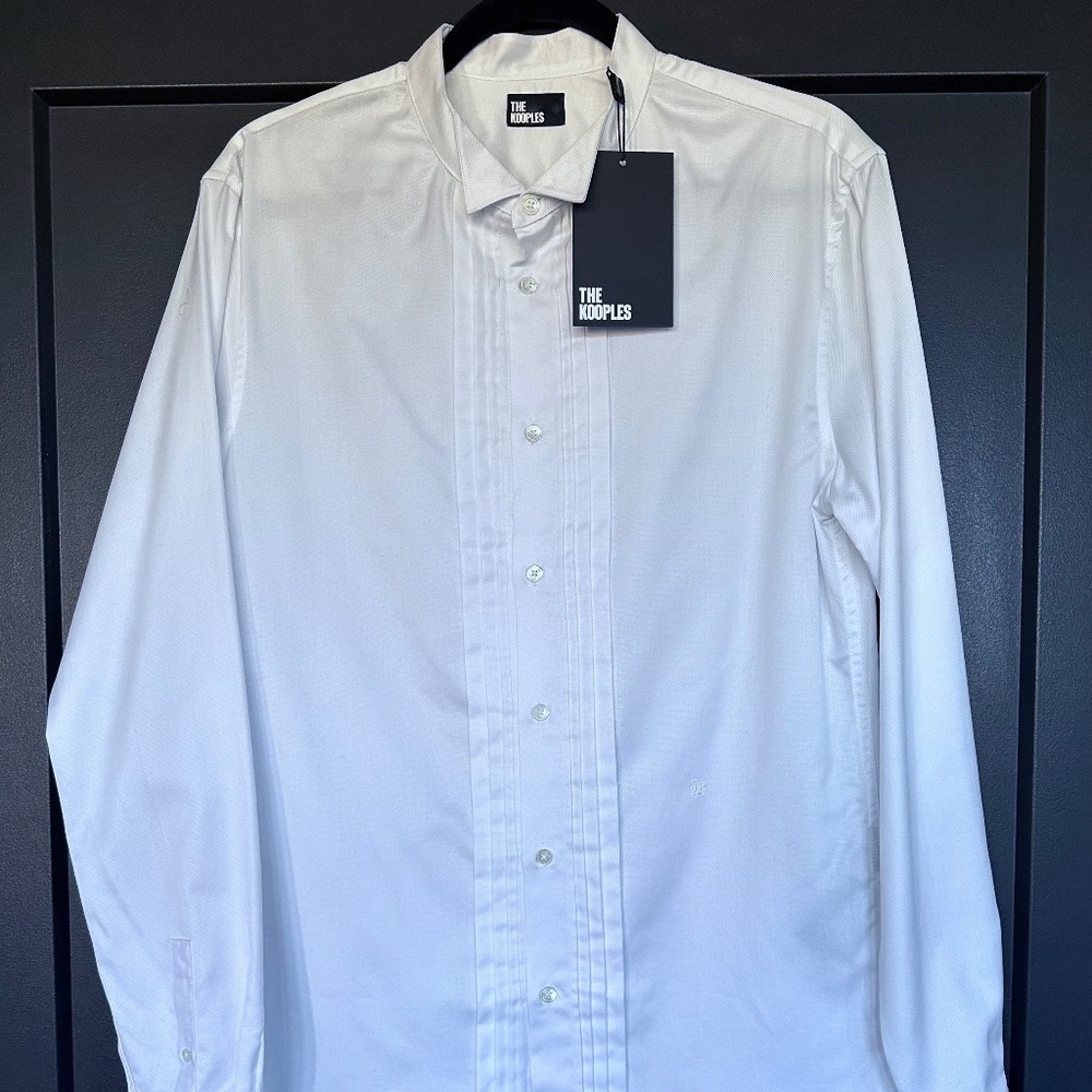 NWT | The Kooples | Fitted White Tuxedo Shirt